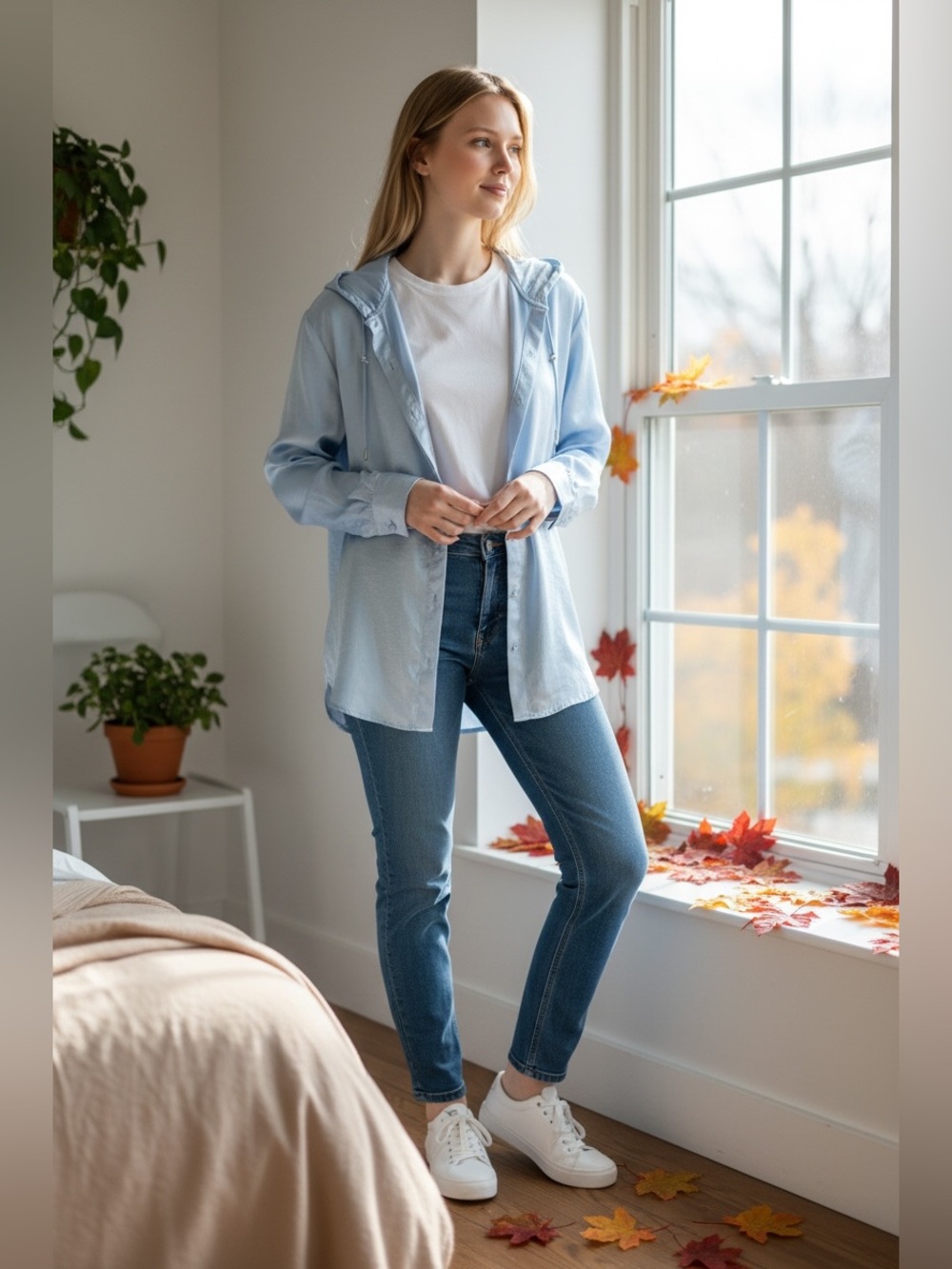 Zara Lt. Blue Satinlike Hoodie Sz S NWT